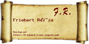 Friebert Róza névjegykártya